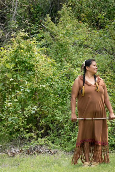 Interpreter at the Secwépemc village at Historic Hat Creek