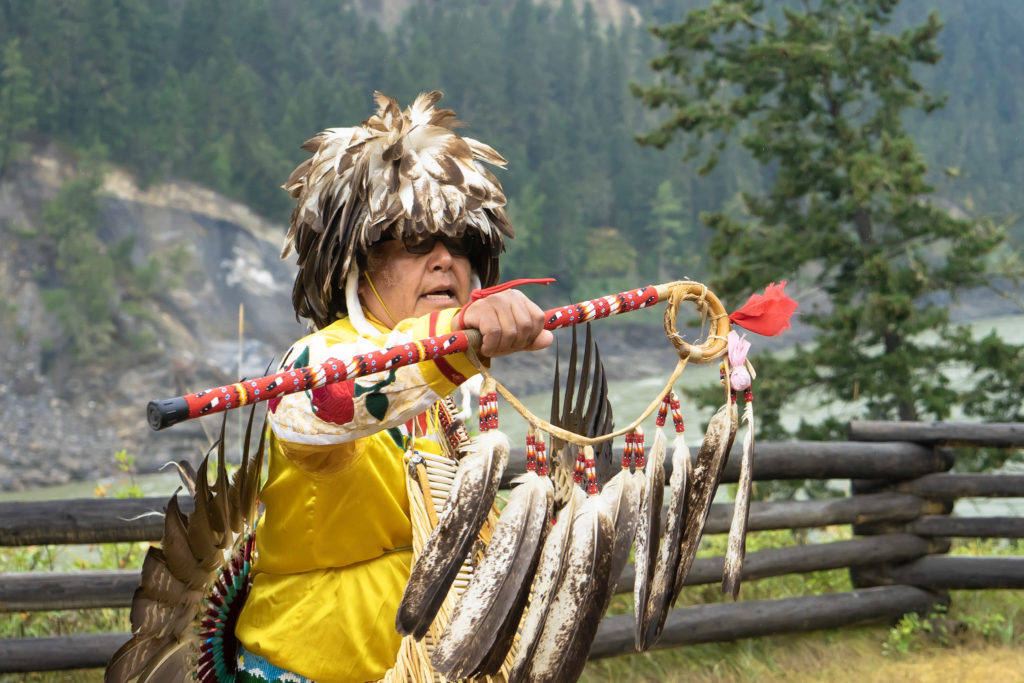 Traditional dancing by Mike Retaskey at Xatśūll Heritage Site