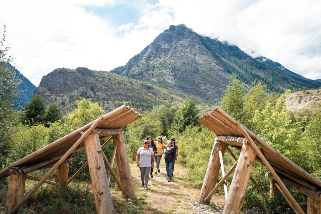 A group tours through Splitrock Environmental, Lillooet