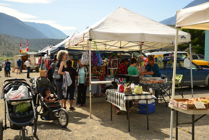 Farmers' market tent.